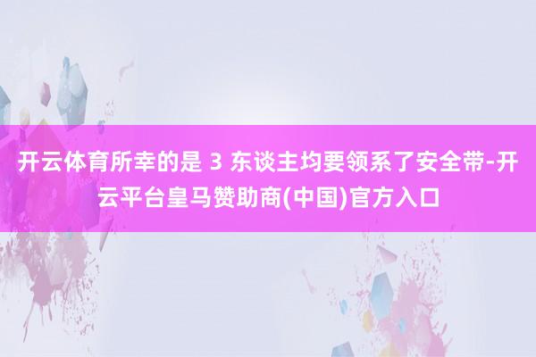 开云体育所幸的是 3 东谈主均要领系了安全带-开云平台皇马赞助商(中国)官方入口