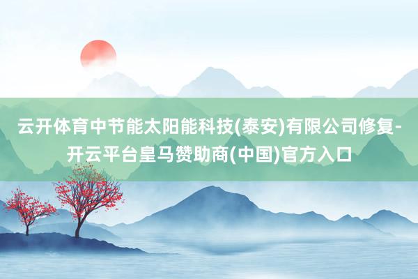 云开体育中节能太阳能科技(泰安)有限公司修复-开云平台皇马赞助商(中国)官方入口