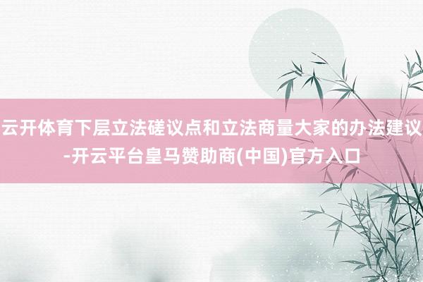 云开体育下层立法磋议点和立法商量大家的办法建议-开云平台皇马赞助商(中国)官方入口