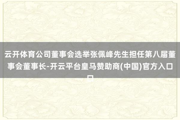 云开体育公司董事会选举张佩峰先生担任第八届董事会董事长-开云平台皇马赞助商(中国)官方入口