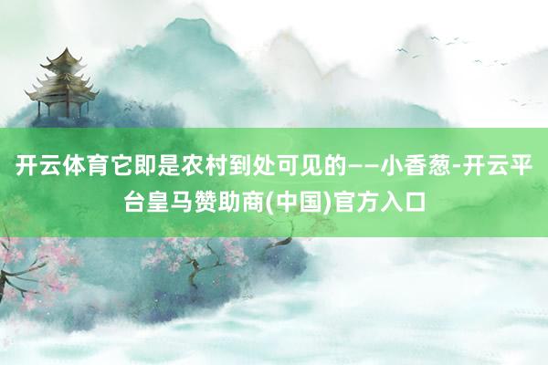 开云体育它即是农村到处可见的——小香葱-开云平台皇马赞助商(中国)官方入口