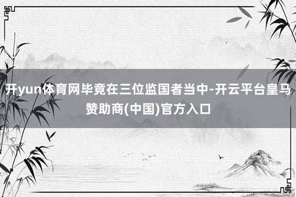 开yun体育网毕竟在三位监国者当中-开云平台皇马赞助商(中国)官方入口