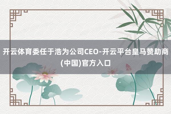 开云体育委任于浩为公司CEO-开云平台皇马赞助商(中国)官方入口