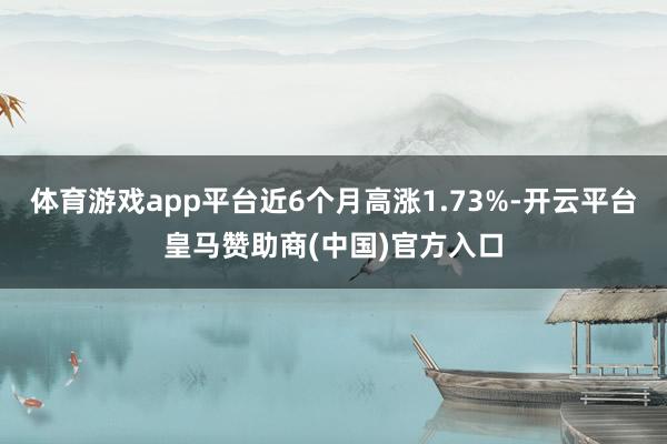 体育游戏app平台近6个月高涨1.73%-开云平台皇马赞助商(中国)官方入口