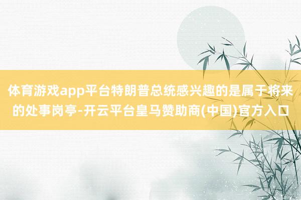 体育游戏app平台特朗普总统感兴趣的是属于将来的处事岗亭-开云平台皇马赞助商(中国)官方入口