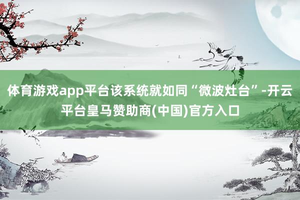 体育游戏app平台该系统就如同“微波灶台”-开云平台皇马赞助商(中国)官方入口